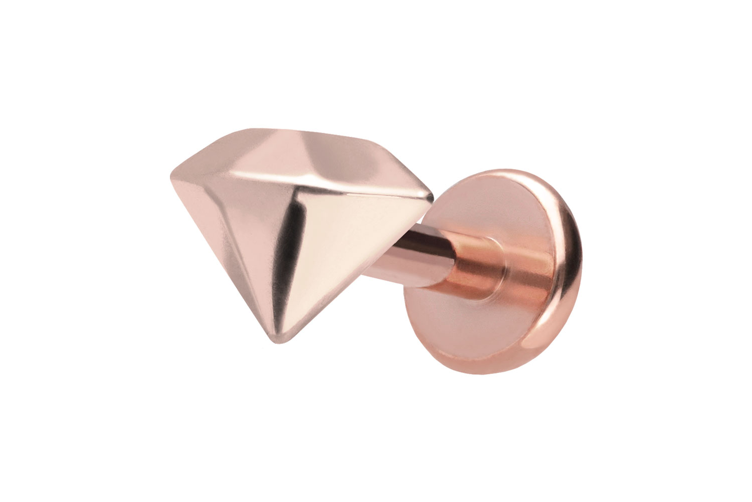 Titan Labret Piercing mit Push Fit DIAMANT